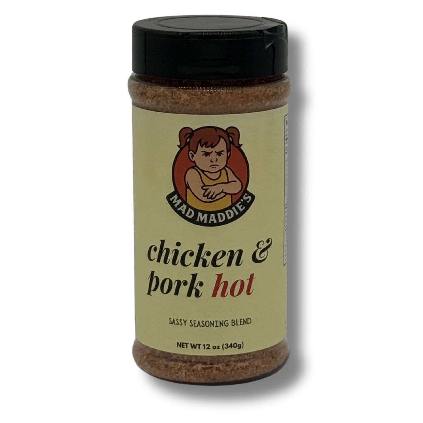 Mad Maddie’s Chicken & Pork Hot – Sassy Seasoning Blend - 12oz Bottle